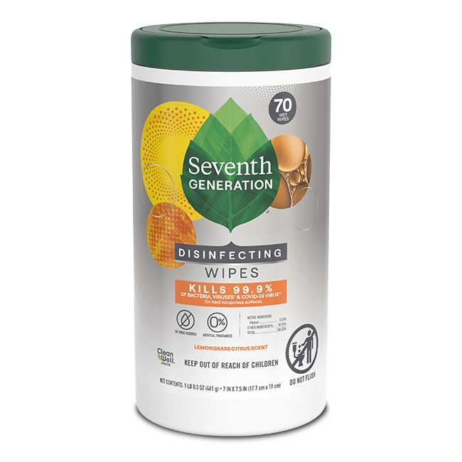 Plant-Based Disinfecting Wipes with Lemongrass Citrus