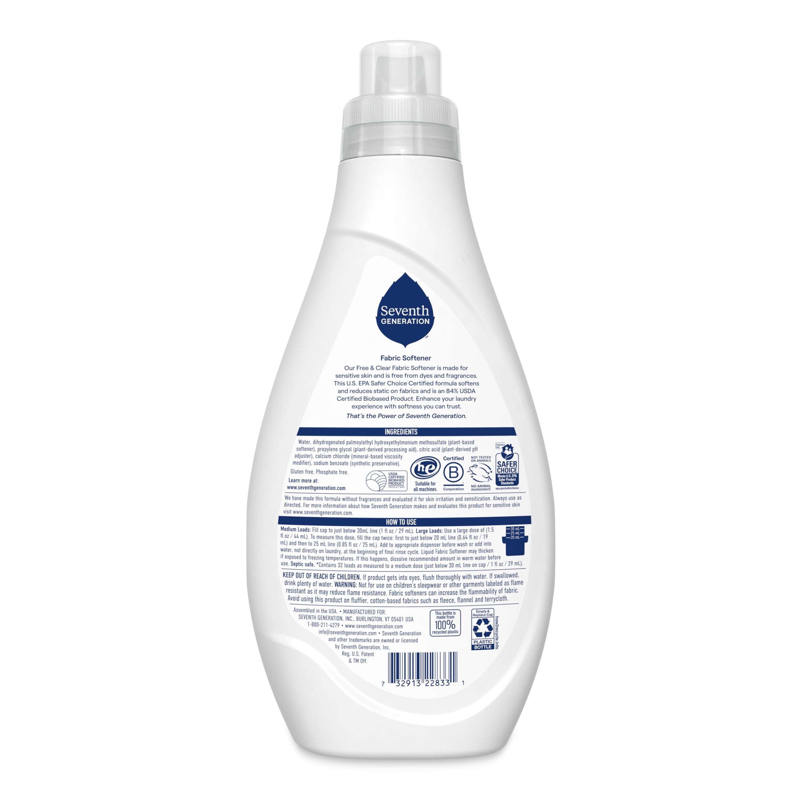 Plant-Powered Liquid Fabric Softener - Free & Clear