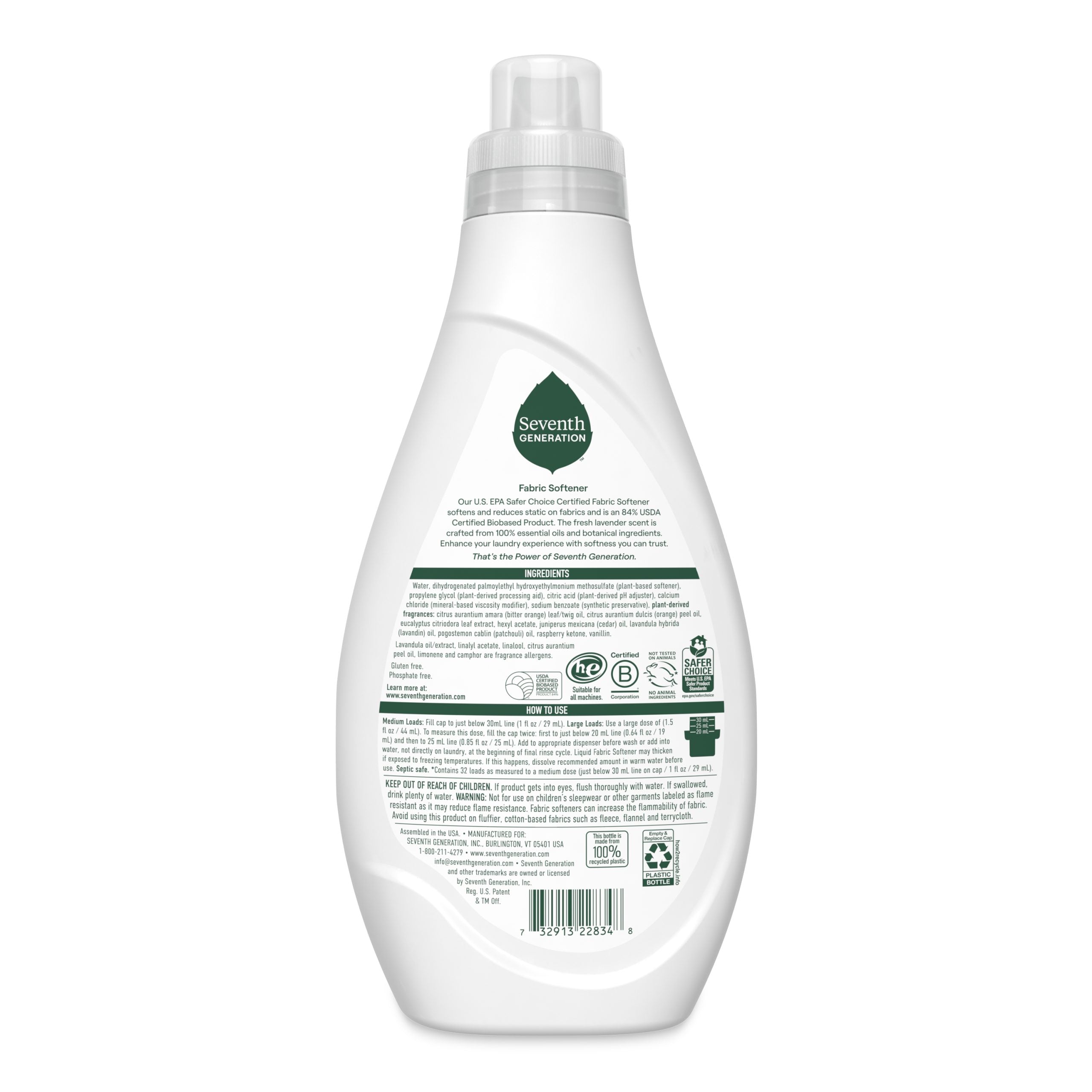 Plant-Powered Liquid Fabric Softener with Fresh Lavender