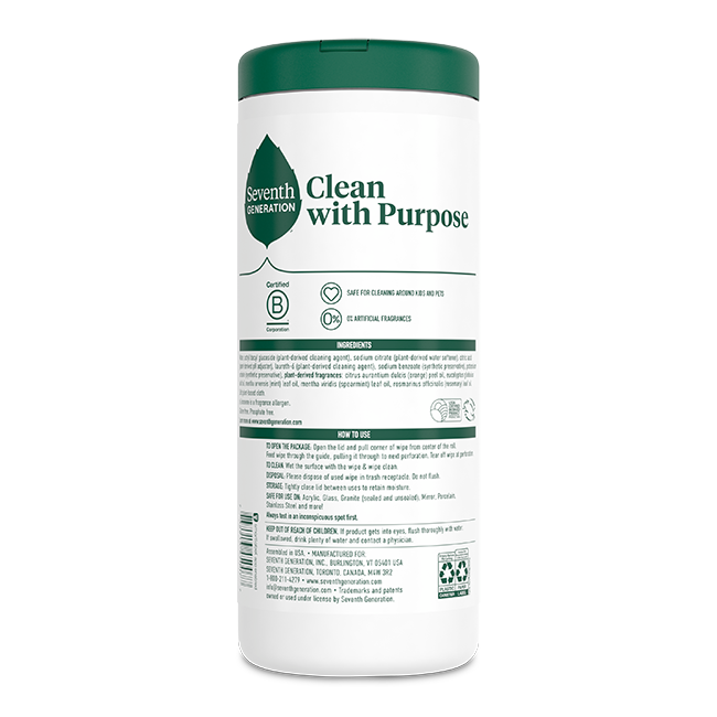 Plant-Based Multi-Surface Wipes with Garden Mint