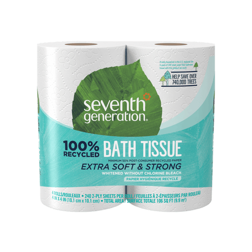 Bathroom-Ready 100% Recycled Bathroom Tissue 2-ply - 4 Rolls / 12 Rolls / 24 Rolls