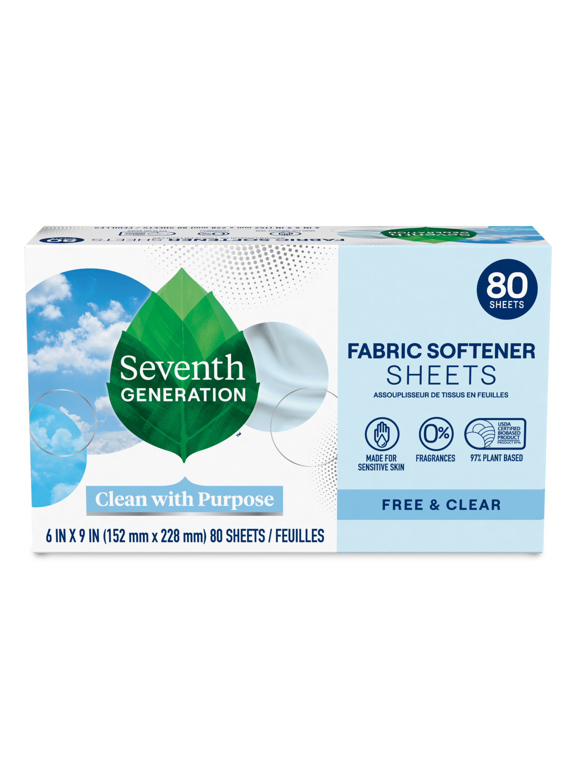 Plant-Powered Fabric Softener Sheets - Free & Clear