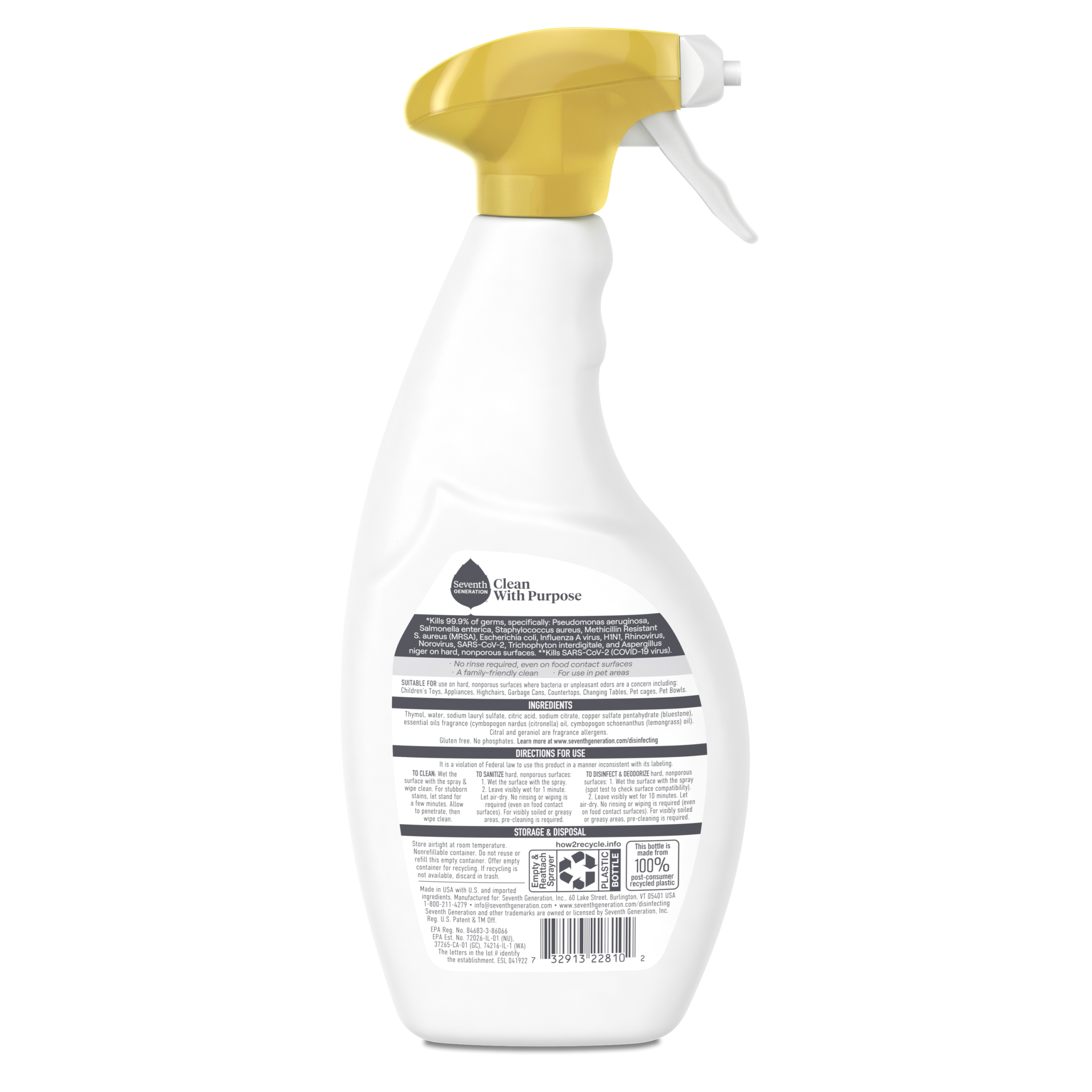Plant-Based Disinfecting Multi-Surface Cleaner with Lemongrass Citrus