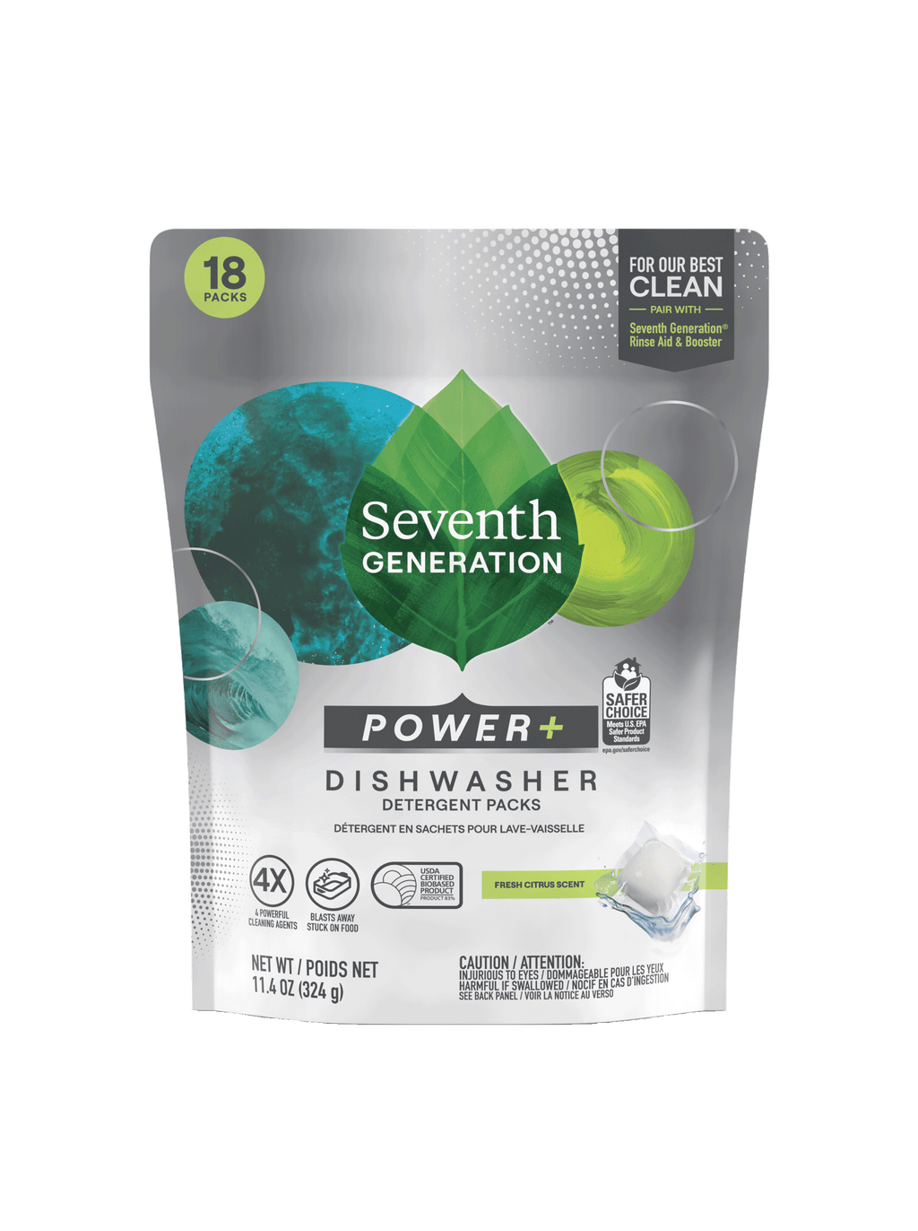 Grease-Fighting Power+™ Dishwasher Detergent Packs - Fresh Citrus - 18 Count / 43 Count / 70 Count