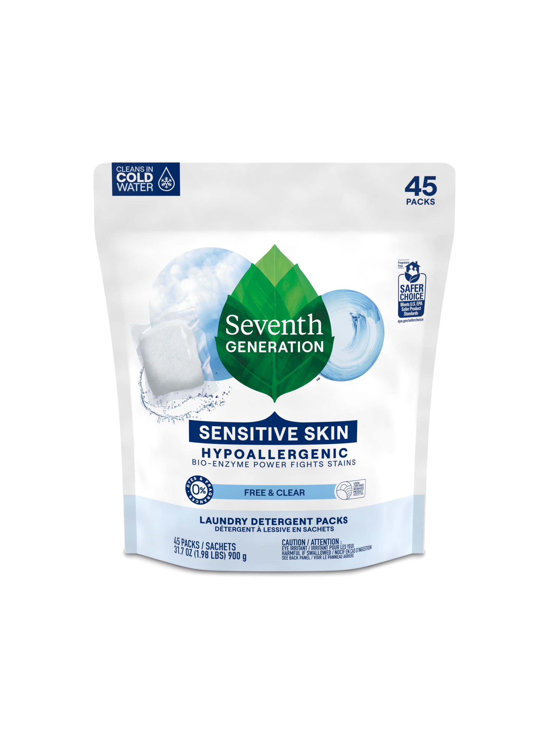 Plant-Powered Laundry Detergent Packs - Free & Clear