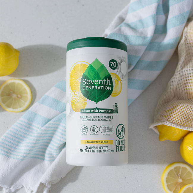 Plant-Based Multi-Surface Wipes with Lemon Zest