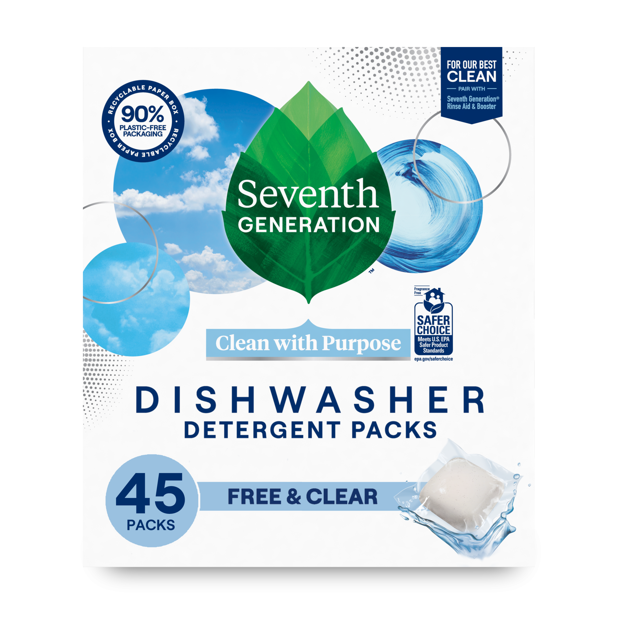 Grease-Fighting Dishwasher Detergent Packs - Free & Clear