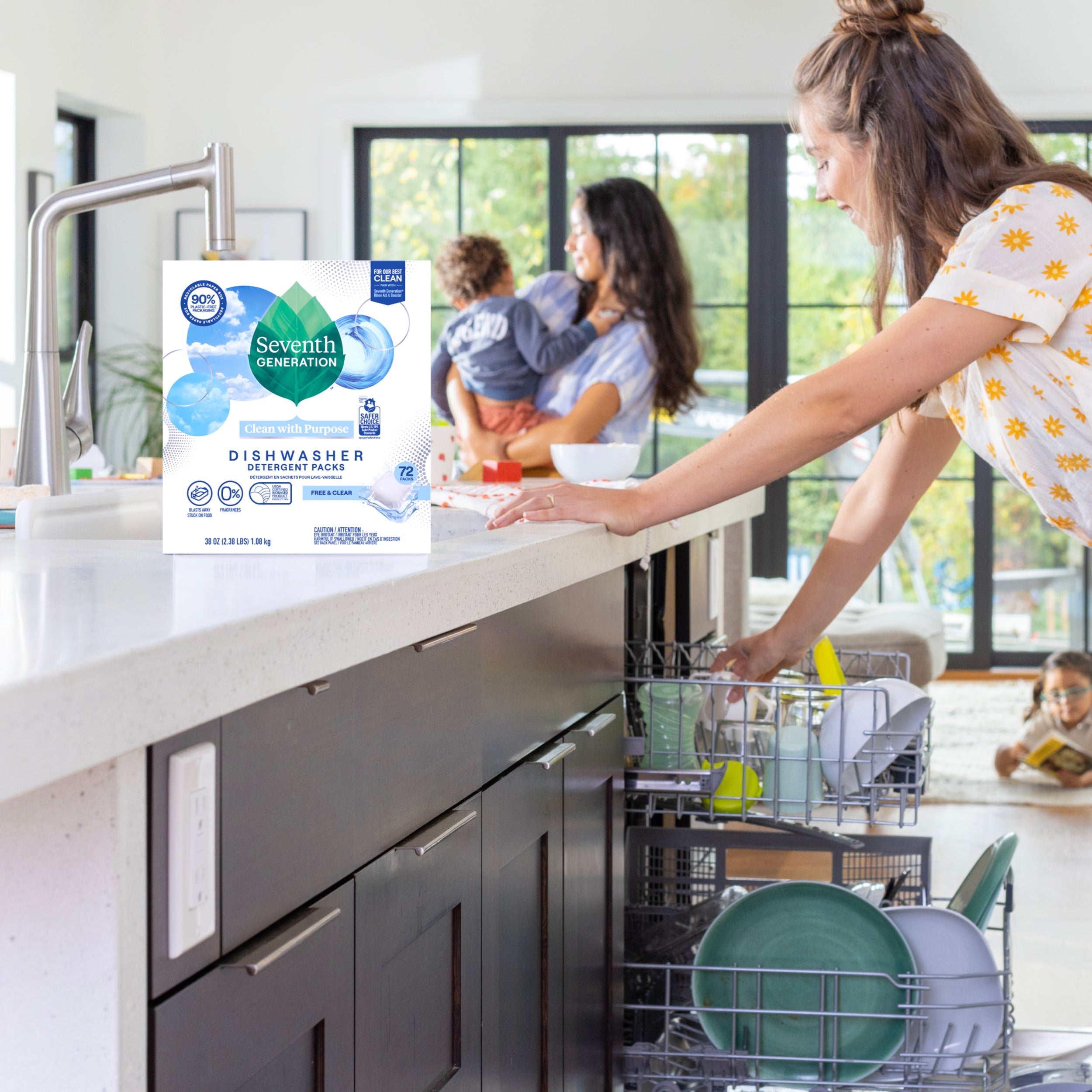 Grease-Fighting Dishwasher Detergent Packs - Free & Clear