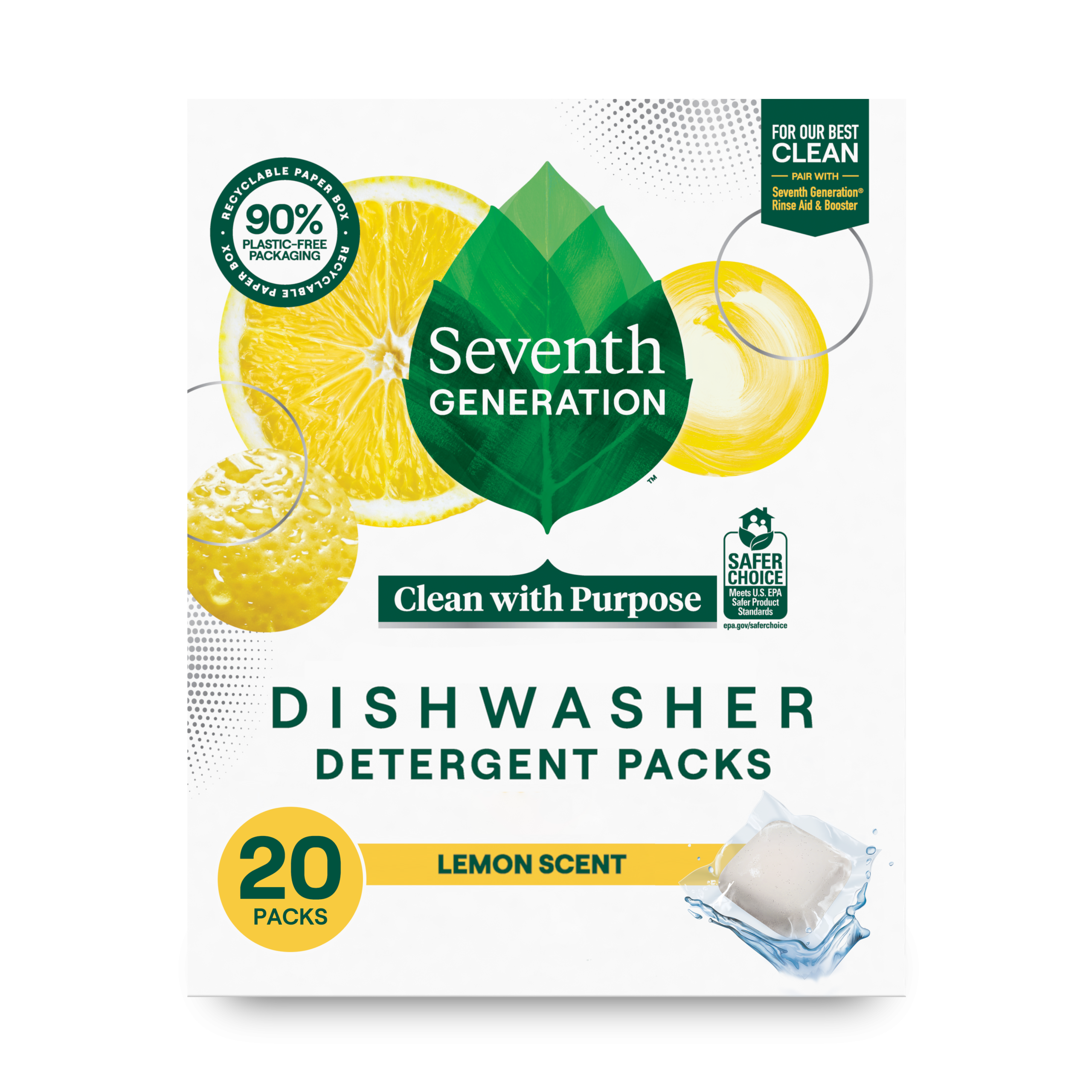 Grease-Fighting Dishwasher Detergent Packs with Lemon
