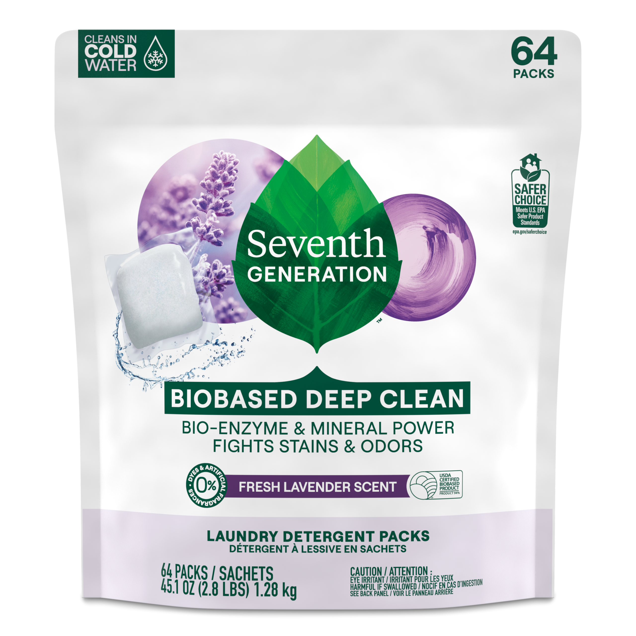 Plant-Powered Laundry Detergent Packs with Fresh Lavender