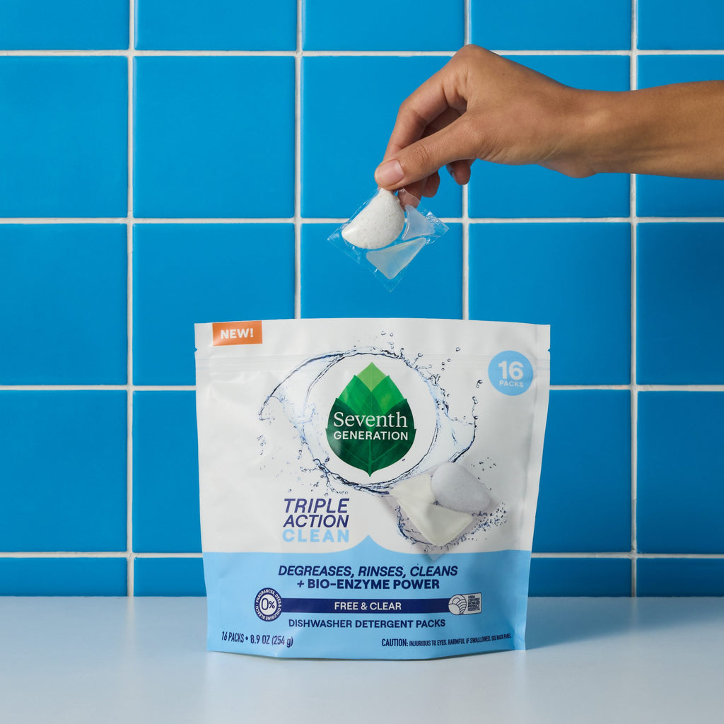 Grease-Fighting Multi-Chamber Dishwasher Detergent Packs - Free & Clear