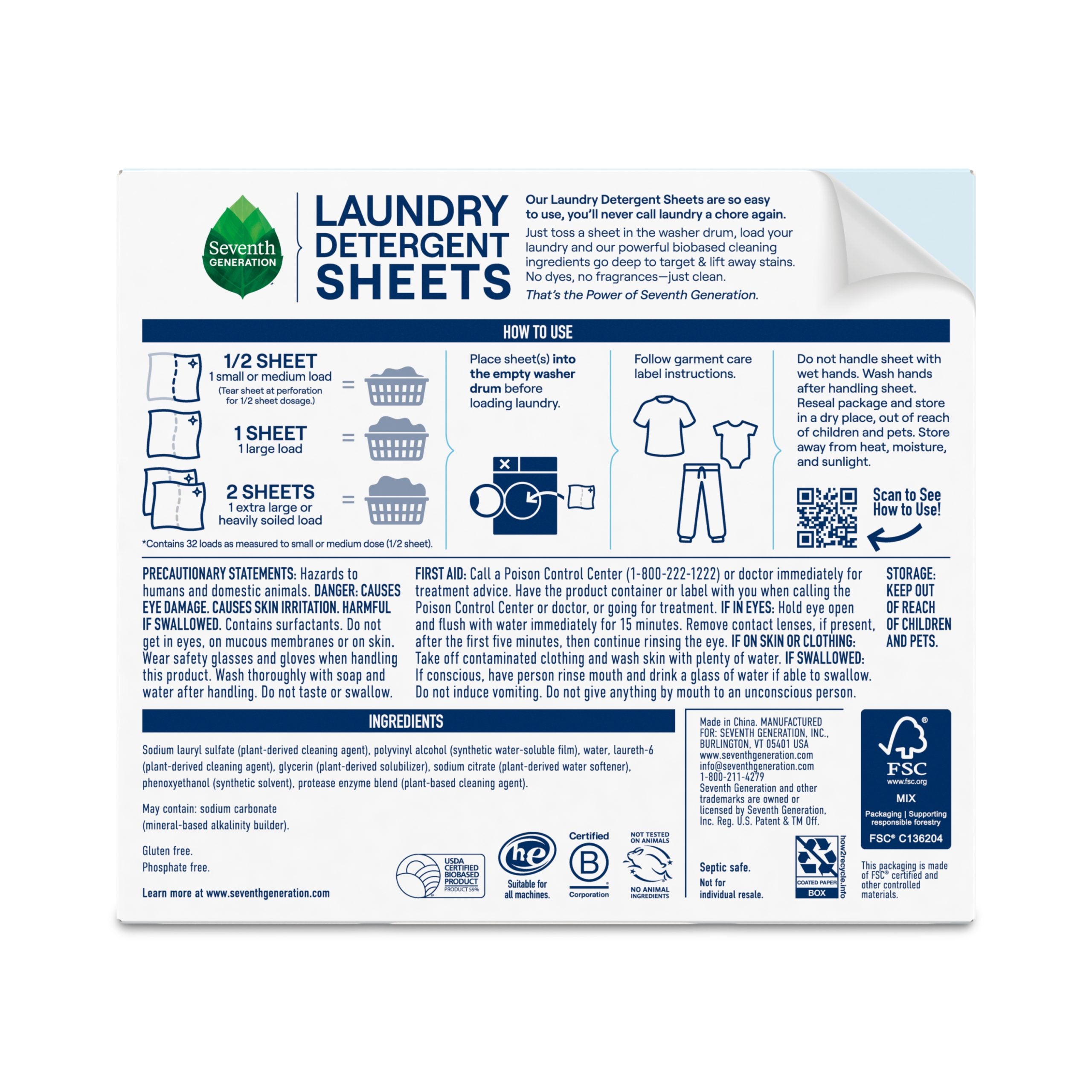 Plant-Powered Laundry Detergent Sheets - Free & Clear
