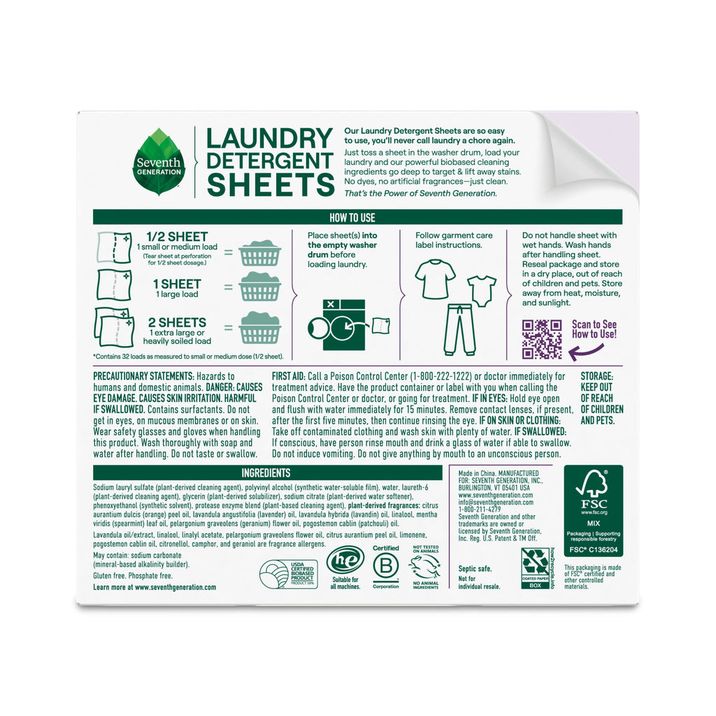 Plant-Powered Laundry Detergent Sheets with Fresh Lavender