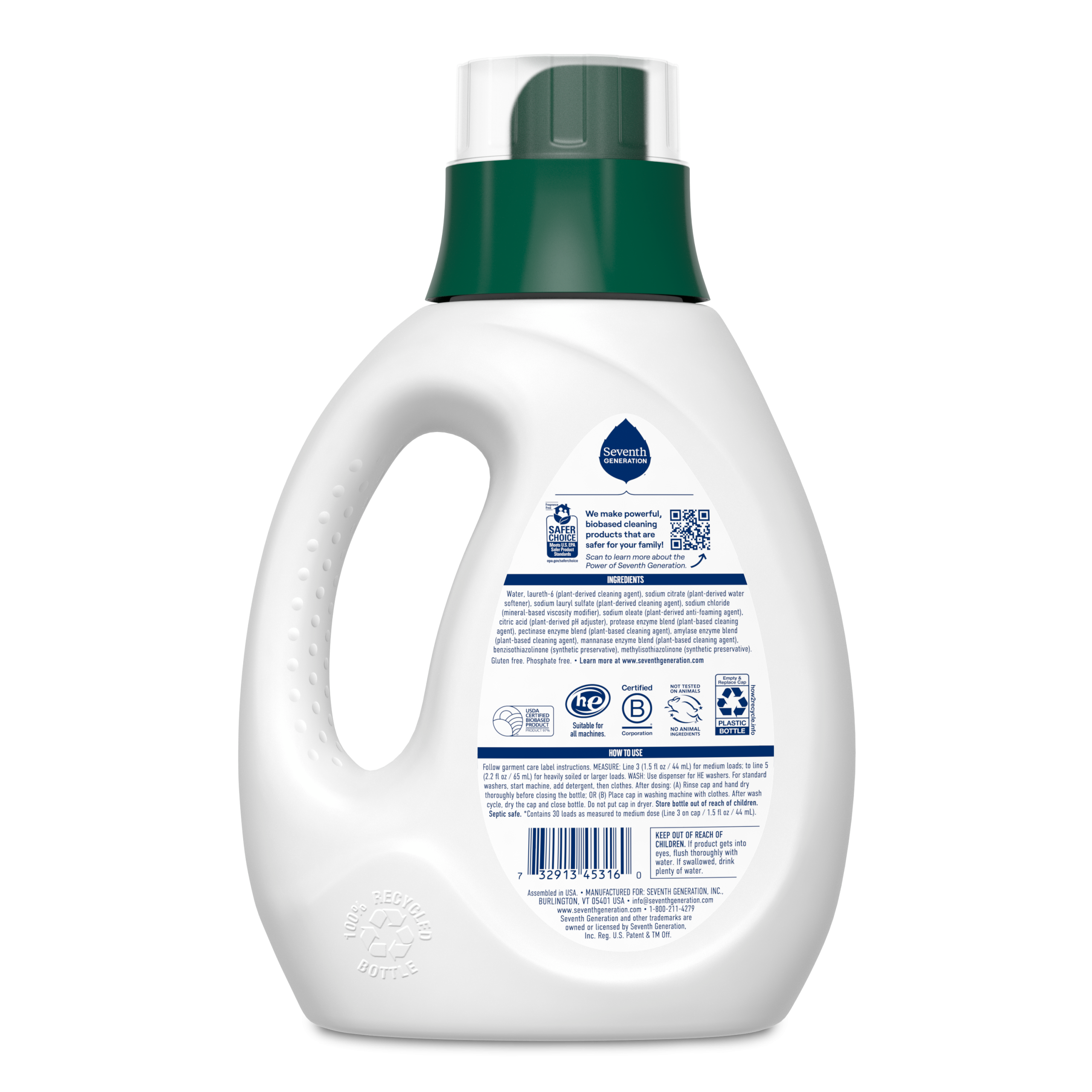 Plant-Powered Free & Clear Baby Laundry Detergent - Fragrance Free