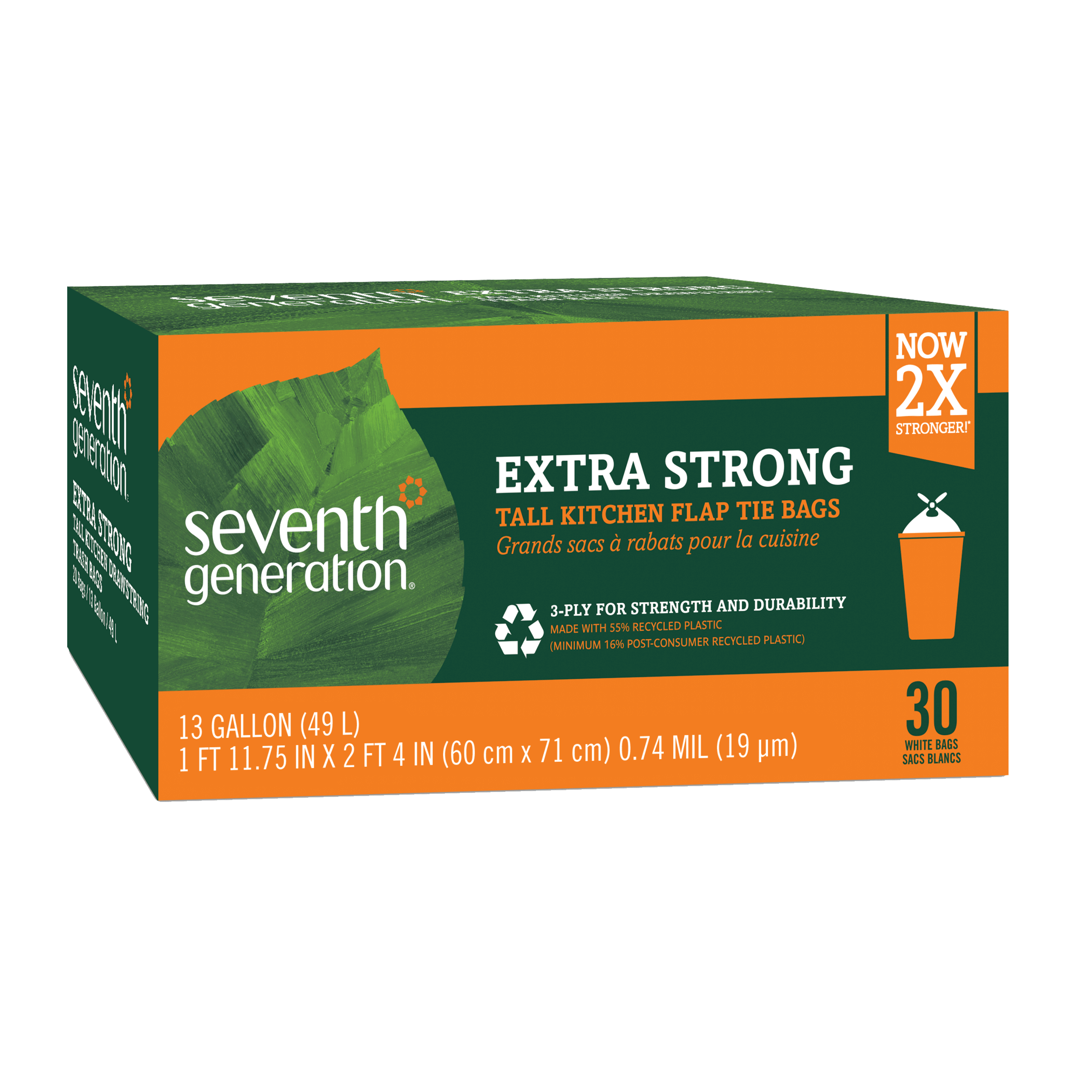 Extra Strong Extra Strong Tall Kitchen Flap Tie Trash Bags - 13 gallon