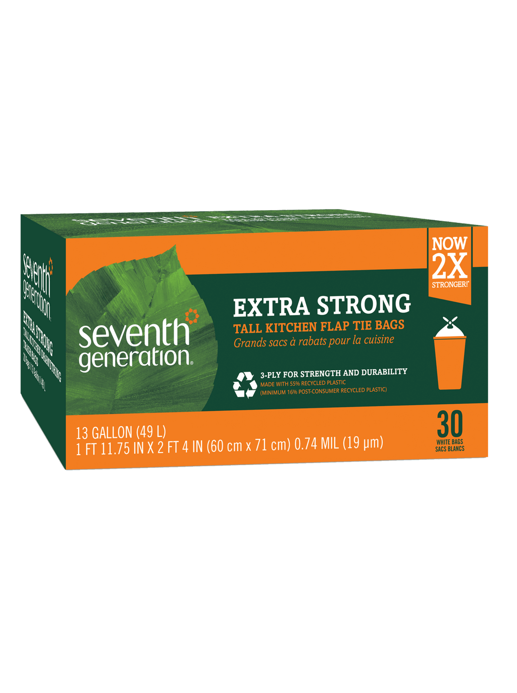 Extra Strong Extra Strong Tall Kitchen Flap Tie Trash Bags - 13 gallon
