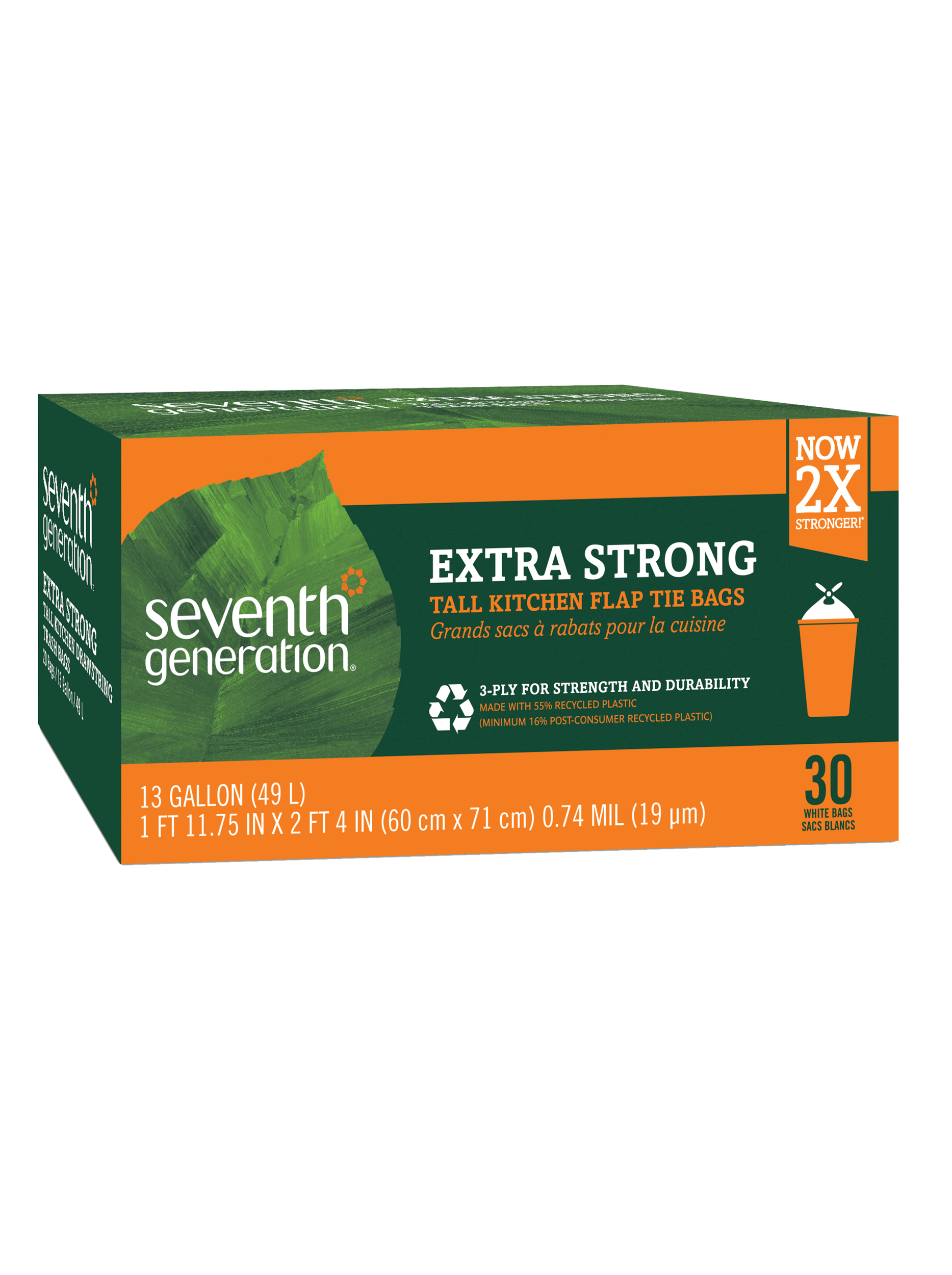 Extra Strong Extra Strong Tall Kitchen Flap Tie Trash Bags - 13 gallon