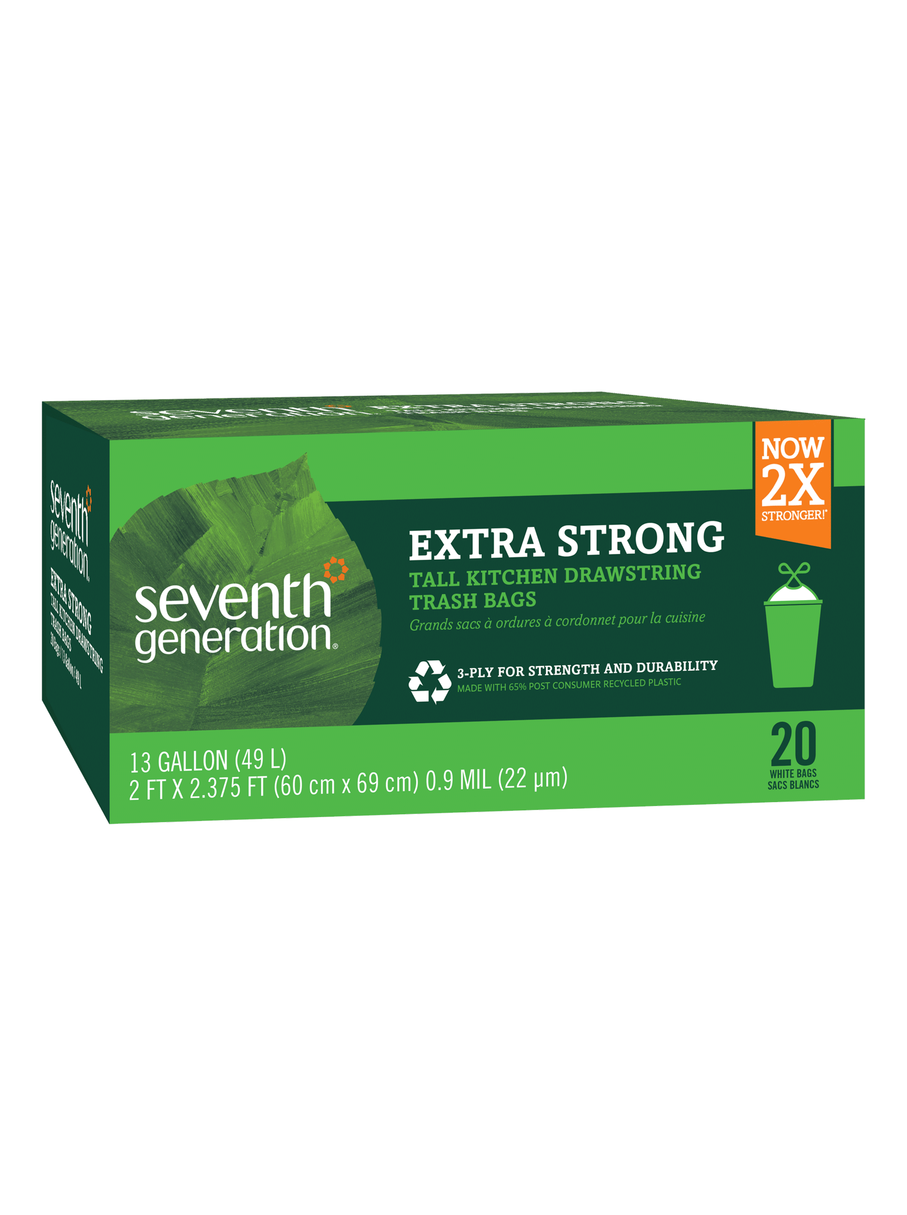 Extra Strong Extra Strong Tall Kitchen Drawstring Trash Bags - 13 gallon