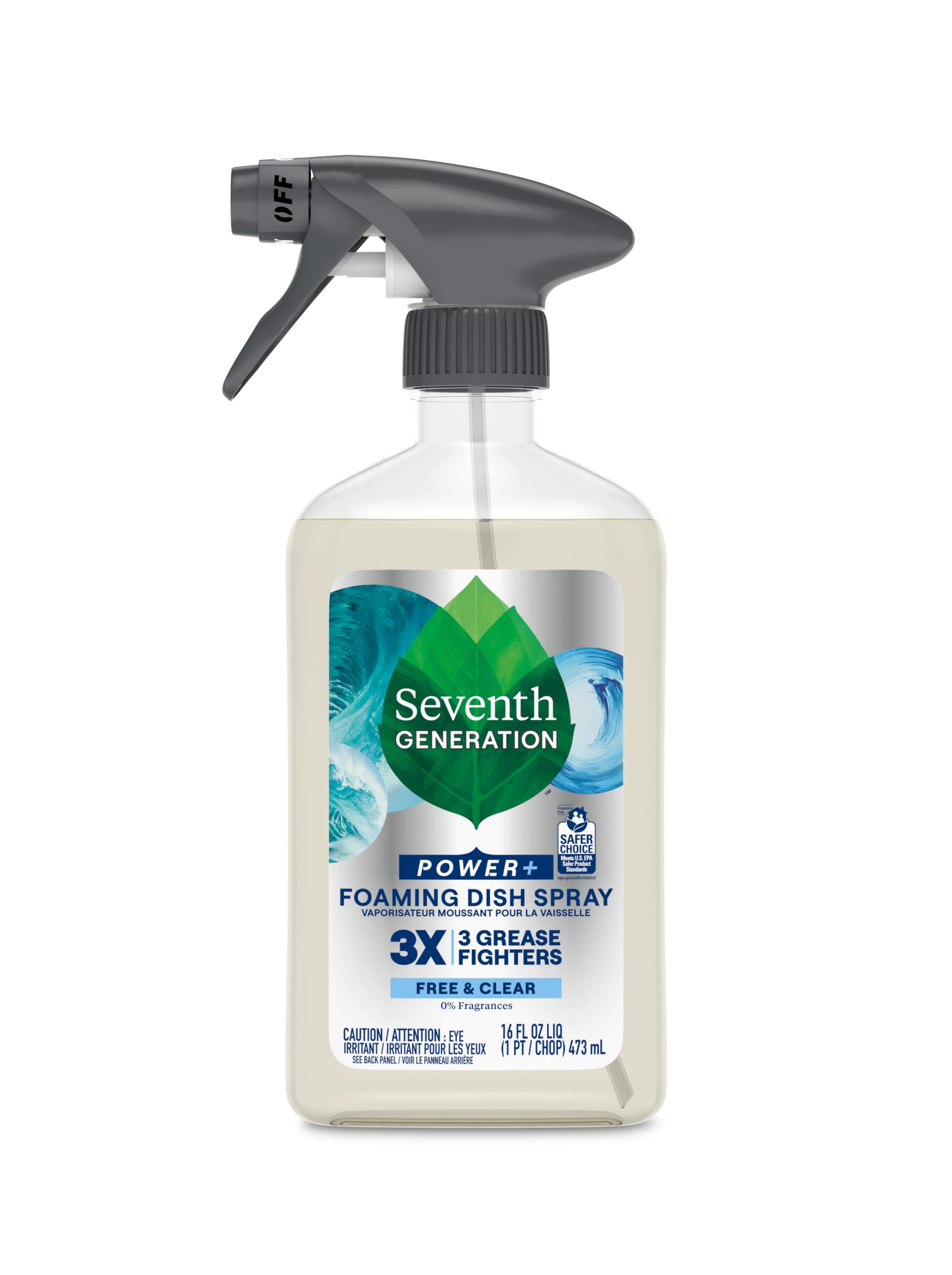Grease-Fighting Foaming Dish Spray - Free & Clear