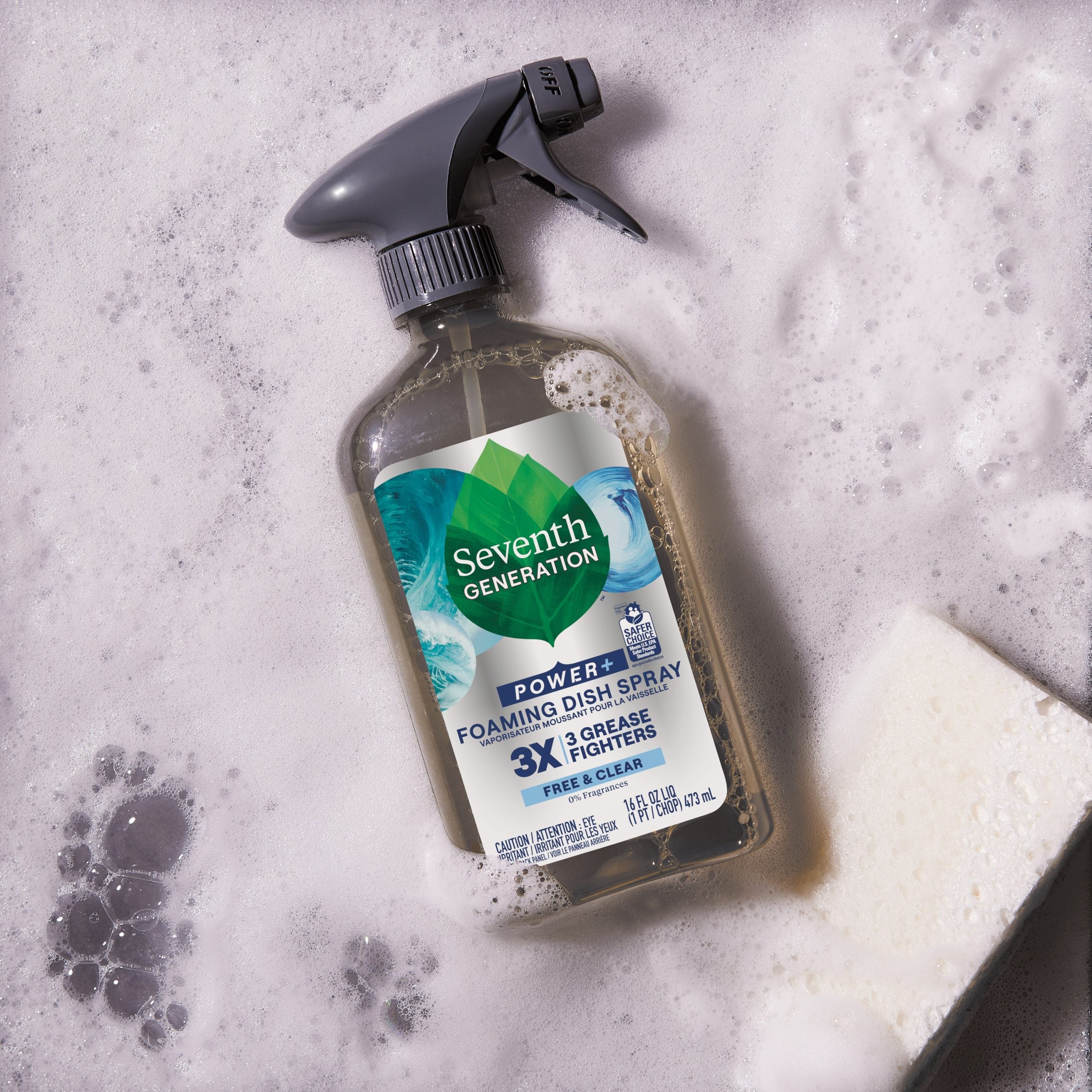 Grease-Fighting Foaming Dish Spray - Free & Clear