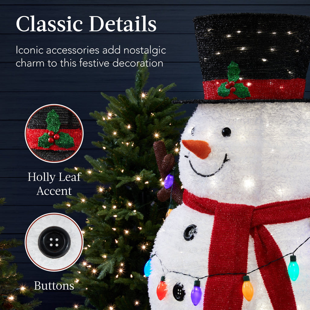 Lighted Pop-Up Snowman Outdoor Christmas Decoration w/ LED Lights