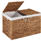 Large Storage Basket w/ Separate Lid Washable Sectioned Liner Bag