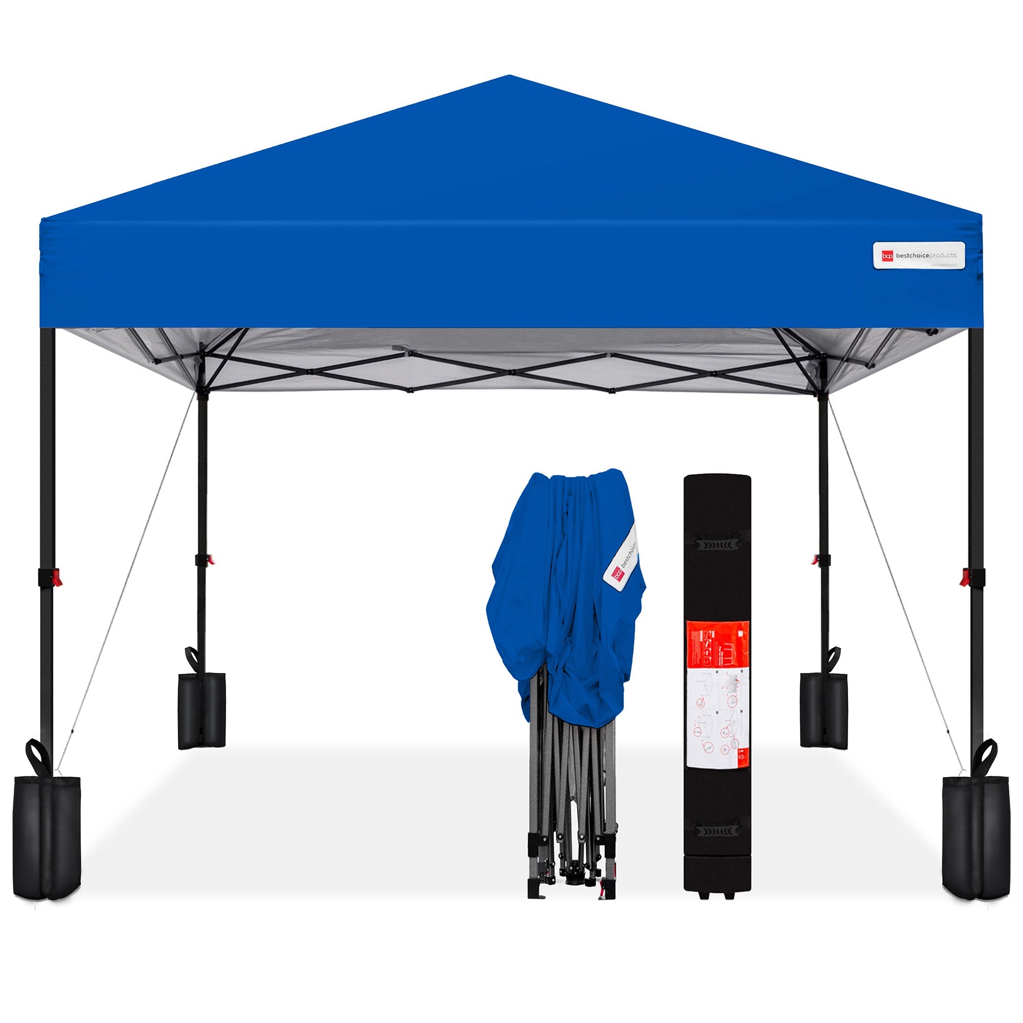 One-Person Setup Instant Pop Up Canopy w/ Case 4 Weight Bags - 12x12ft
