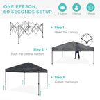 One-Person Setup Instant Pop Up Canopy w/ Case 4 Weight Bags - 10x10ft