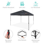 One-Person Setup Instant Pop Up Canopy w/ Case 4 Weight Bags - 10x10ft