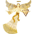 Lighted Outdoor Angel Christmas Decoration w/ 140 Lights Harp Stakes - 5ft