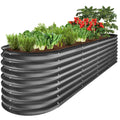 Metal Raised Garden Bed Oval Outdoor Planter Box for Vegetables - 8x2x2ft