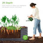 Metal Raised Garden Bed Oval Outdoor Planter Box for Vegetables - 8x2x2ft