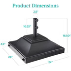 Mobile Umbrella Base Fillable Stand w/ 4 Wheels 2 Locks 120lb Capacity