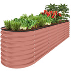 Metal Raised Garden Bed Oval Outdoor Planter Box for Vegetables - 8x2x2ft