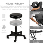 Multipurpose Massage Bed Spa & Salon Chair w/ Hydraulic Stool - 71in