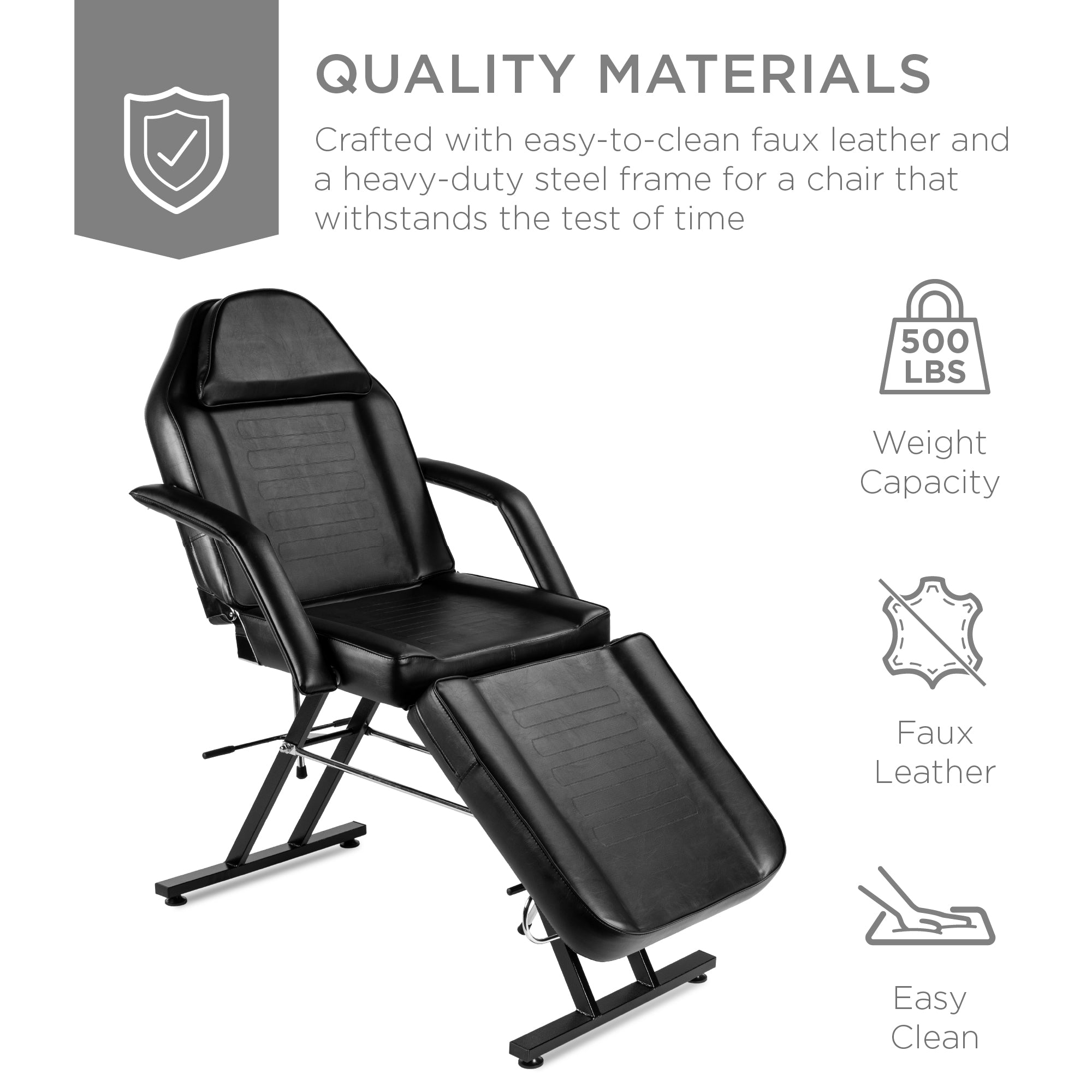 Multipurpose Massage Bed Spa & Salon Chair w/ Hydraulic Stool - 71in