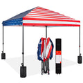 One-Person Setup Instant Pop Up Canopy w/ Case 4 Weight Bags - 8x8ft