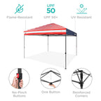 One-Person Setup Instant Pop Up Canopy w/ Case 4 Weight Bags - 8x8ft