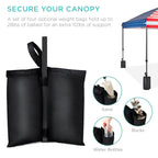 One-Person Setup Instant Pop Up Canopy w/ Case 4 Weight Bags - 8x8ft