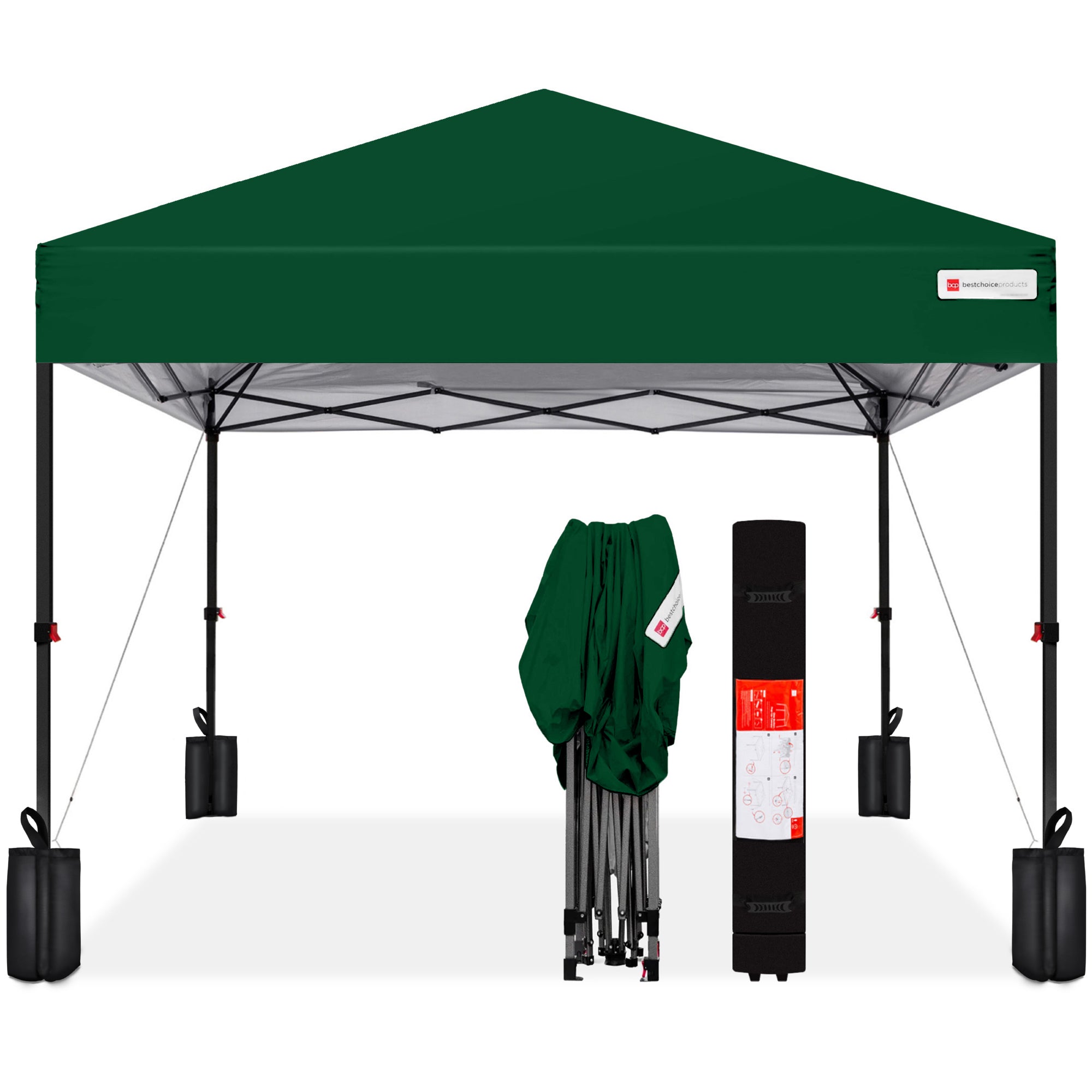 One-Person Setup Instant Pop Up Canopy w/ Case 4 Weight Bags - 12x12ft