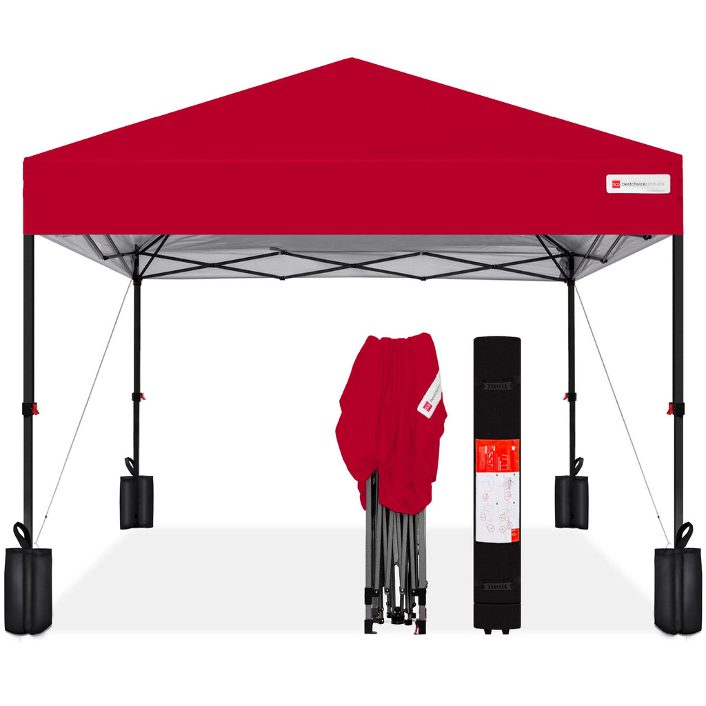 One-Person Setup Instant Pop Up Canopy w/ Case 4 Weight Bags - 12x12ft