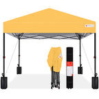 One-Person Setup Instant Pop Up Canopy w/ Case 4 Weight Bags - 8x8ft