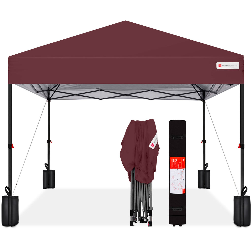 One-Person Setup Instant Pop Up Canopy w/ Case 4 Weight Bags - 10x10ft