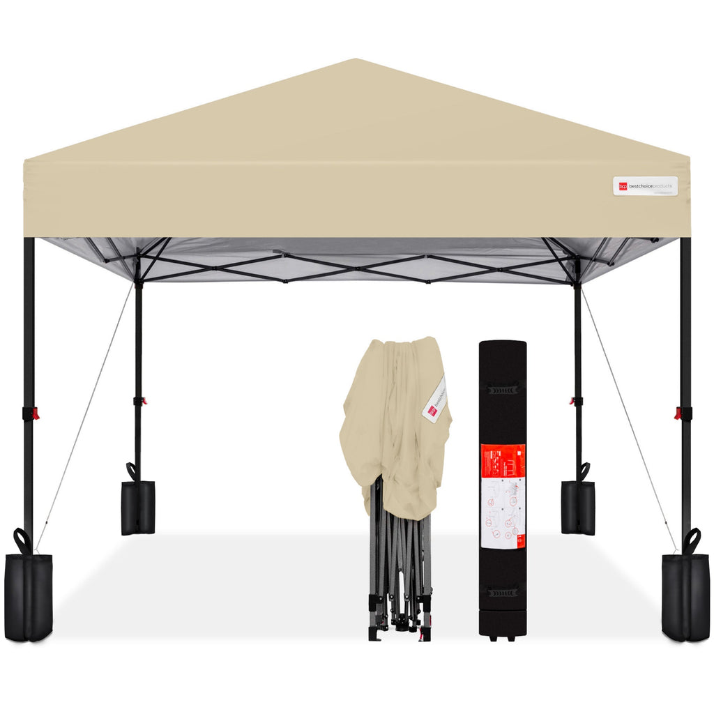 One-Person Setup Instant Pop Up Canopy w/ Case 4 Weight Bags - 12x12ft