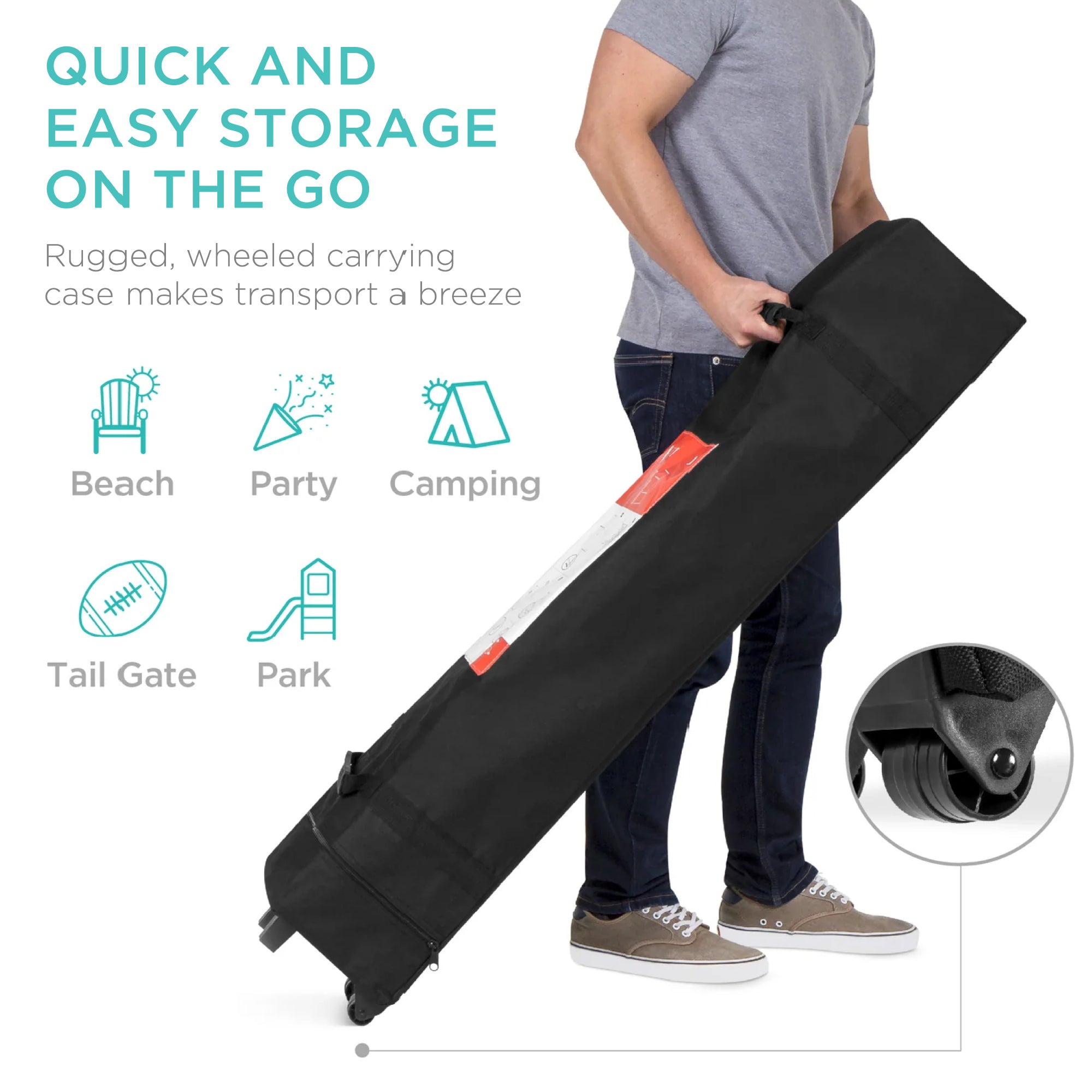 One-Person Setup Instant Pop Up Canopy w/ Case 4 Weight Bags - 12x12ft