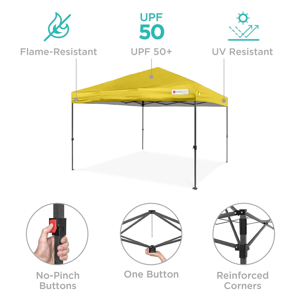 One-Person Setup Instant Pop Up Canopy w/ Case 4 Weight Bags - 12x12ft