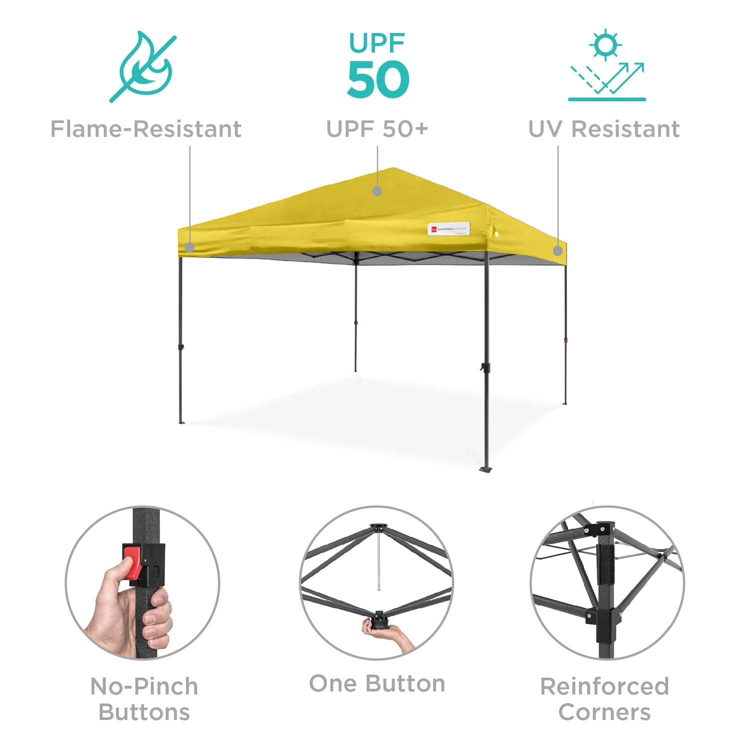 One-Person Setup Instant Pop Up Canopy w/ Case 4 Weight Bags - 12x12ft