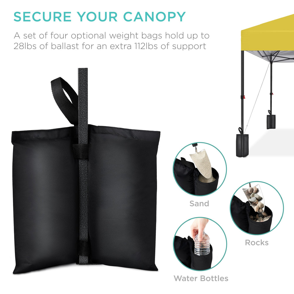 One-Person Setup Instant Pop Up Canopy w/ Case 4 Weight Bags - 12x12ft