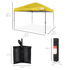One-Person Setup Instant Pop Up Canopy w/ Case 4 Weight Bags - 12x12ft