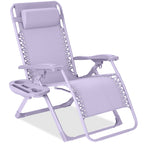 Monochromatic Zero Gravity Patio Chair Recliner w/ Side Tray Headrest